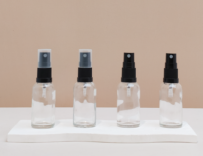 30Ml Glass Bottle With Black Mist Sprayer (Round)