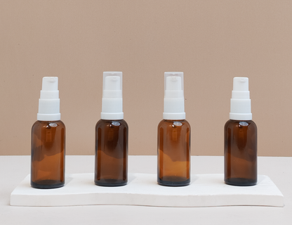 30Ml Glass Bottle With White Treatment Pump (Round)