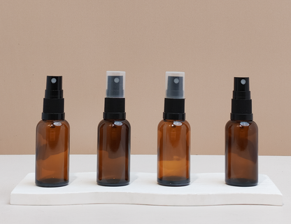 30Ml Glass Bottle With Black Mist Sprayer (Round)