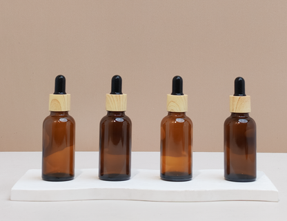30ml Glass Bottle with Bamboo Black Dropper