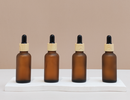 30ml Glass Bottle with Bamboo Black Dropper