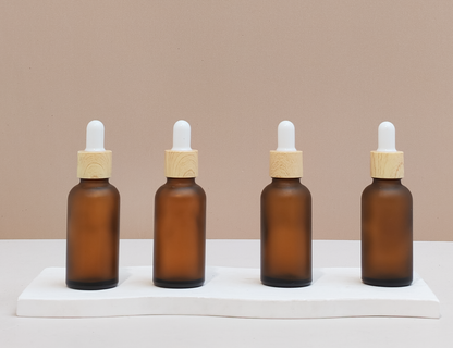 30ml Glass Bottle with Bamboo White