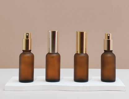 30Ml Glass Bottle With Gold Mist Sprayer (Round)