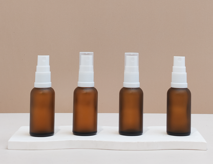 30Ml Glass Bottle With White Mist Sprayer (Round)