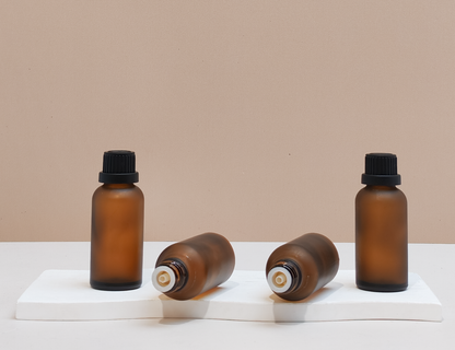 30Ml Glass Bottle With Black Tamper Proof Cap + Insert (Round)