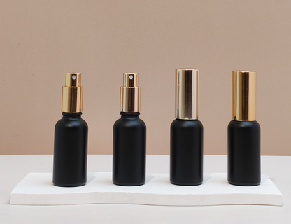 30Ml Glass Bottle With Gold Mist Sprayer (Round)