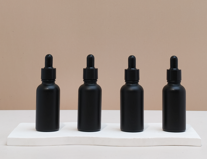 30Ml Glass Bottle With Black Smooth Dropper (Round)