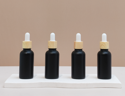 30ml Glass Bottle with Bamboo White
