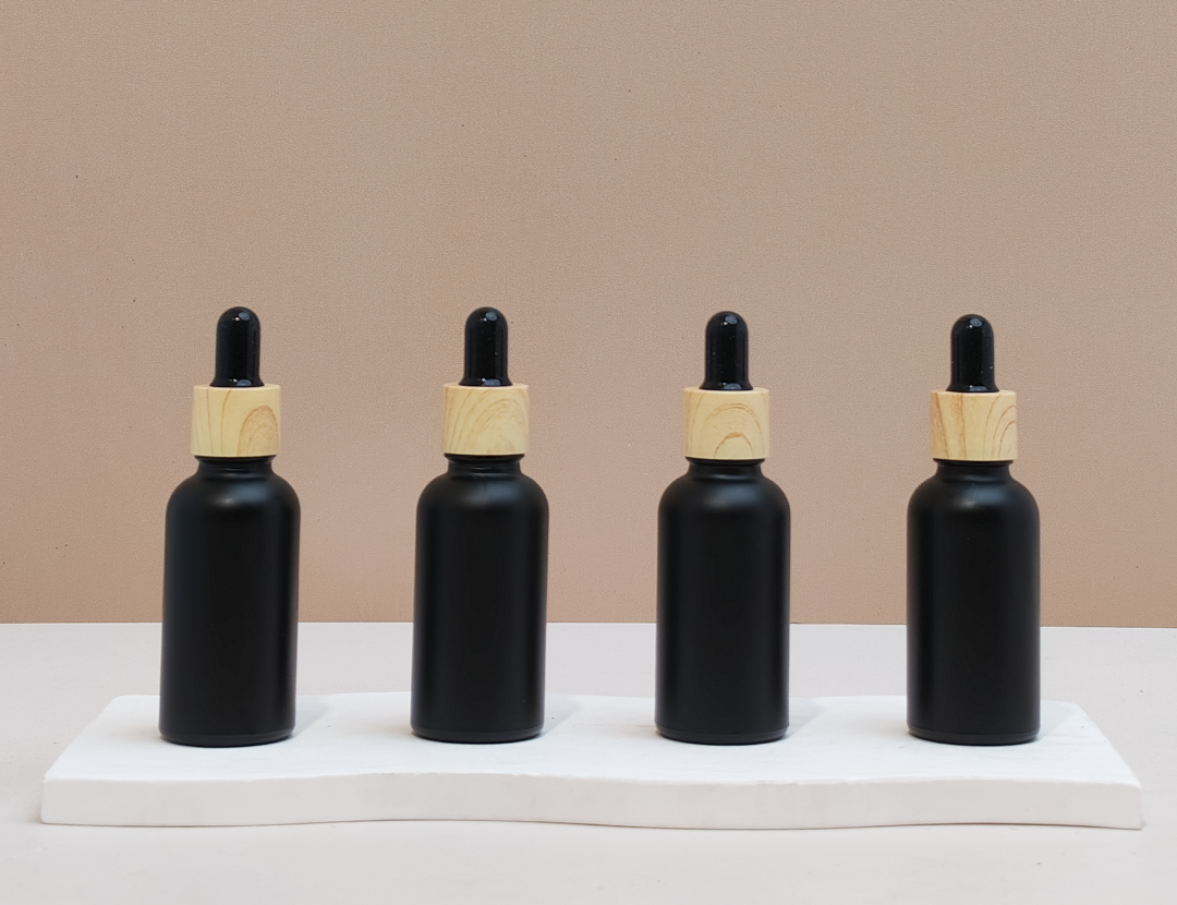 30ml Glass Bottle with Bamboo Black Dropper