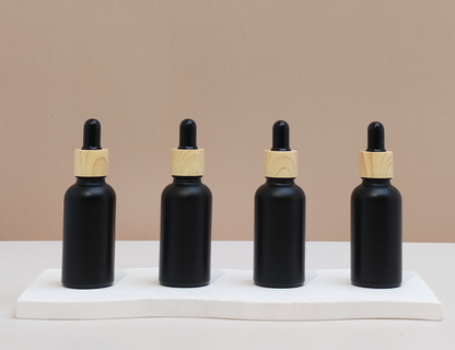 30ml Glass Bottle with Bamboo Black Dropper