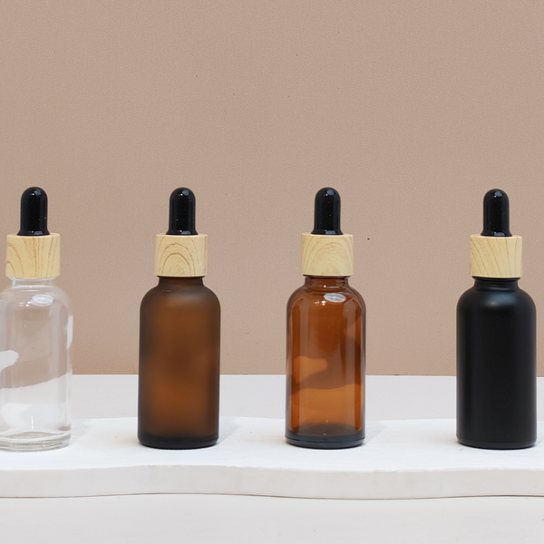 30ml Glass Bottle with Bamboo Black Dropper