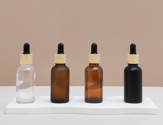 30ml Glass Bottle with Bamboo Black Dropper