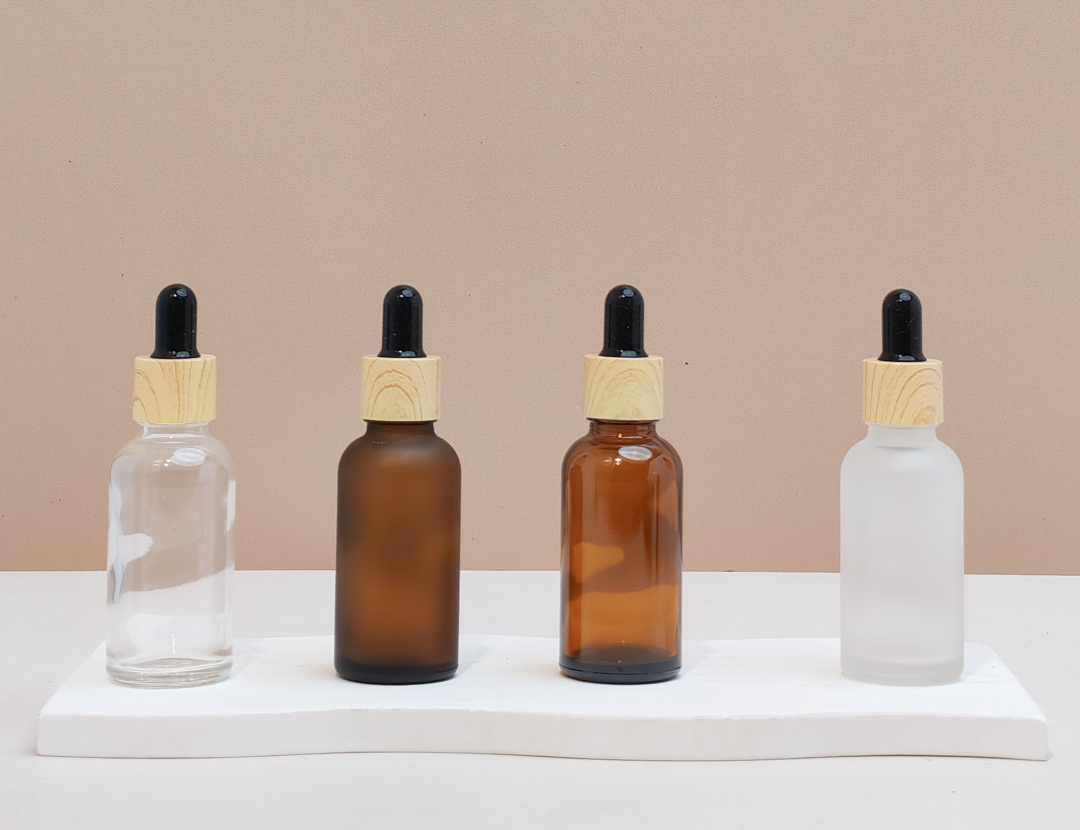 30ml Glass Bottle with Bamboo Black Dropper