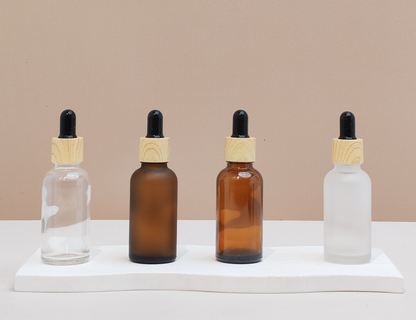 30ml Glass Bottle with Bamboo Black Dropper