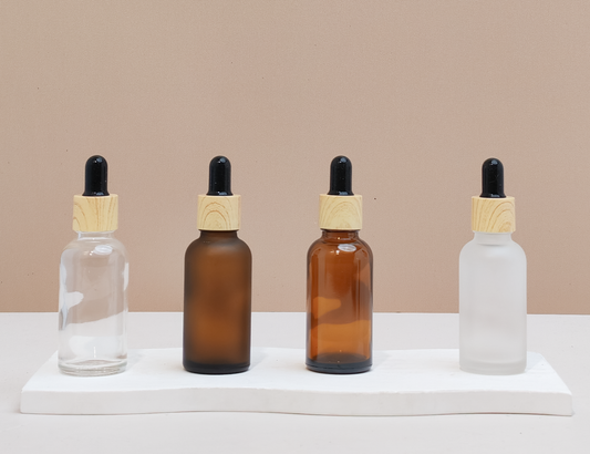 30ml Glass Bottle with Bamboo Black Dropper