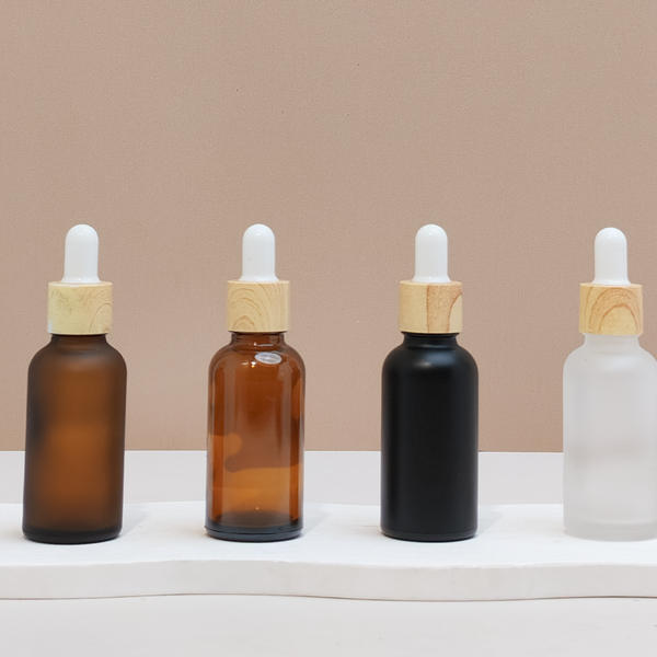 30ml Glass Bottle with Bamboo White