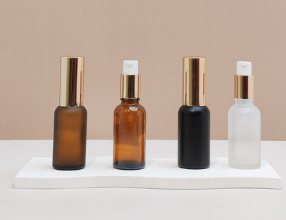 30ml Glass Bottle with Gold Treatment Pump
