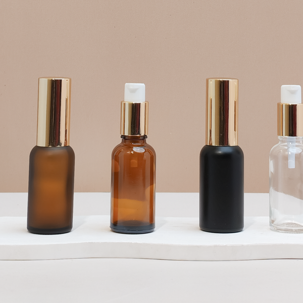 30ml Glass Bottle with Gold Treatment Pump