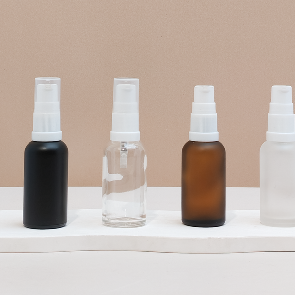 30Ml Glass Bottle With White Treatment Pump (Round)