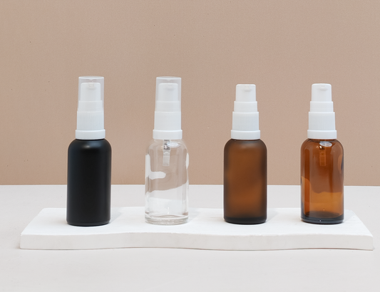 30Ml Glass Bottle With White Treatment Pump (Round)