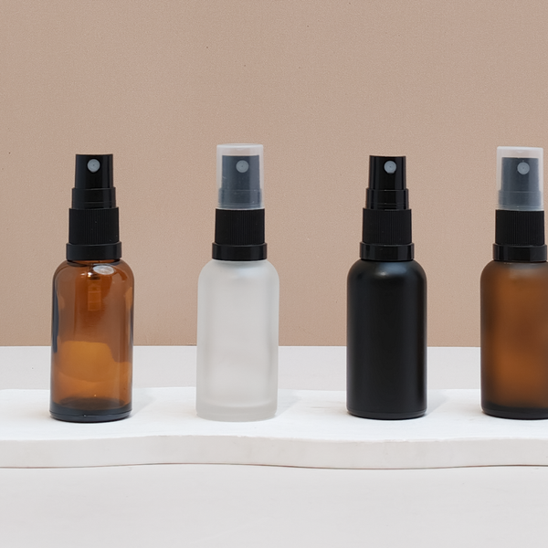 30Ml Glass Bottle With Black Mist Sprayer (Round)