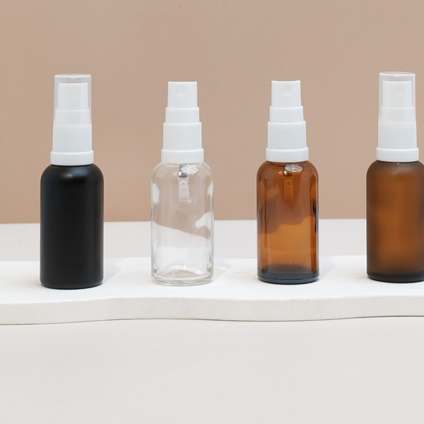 30Ml Glass Bottle With White Mist Sprayer (Round)