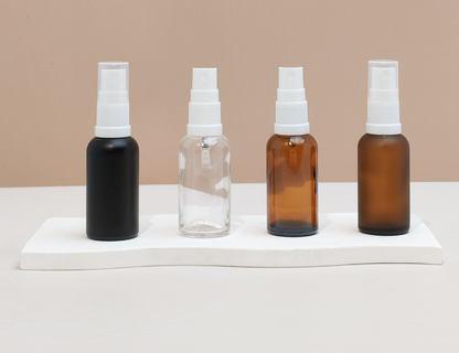 30Ml Glass Bottle With White Mist Sprayer (Round)
