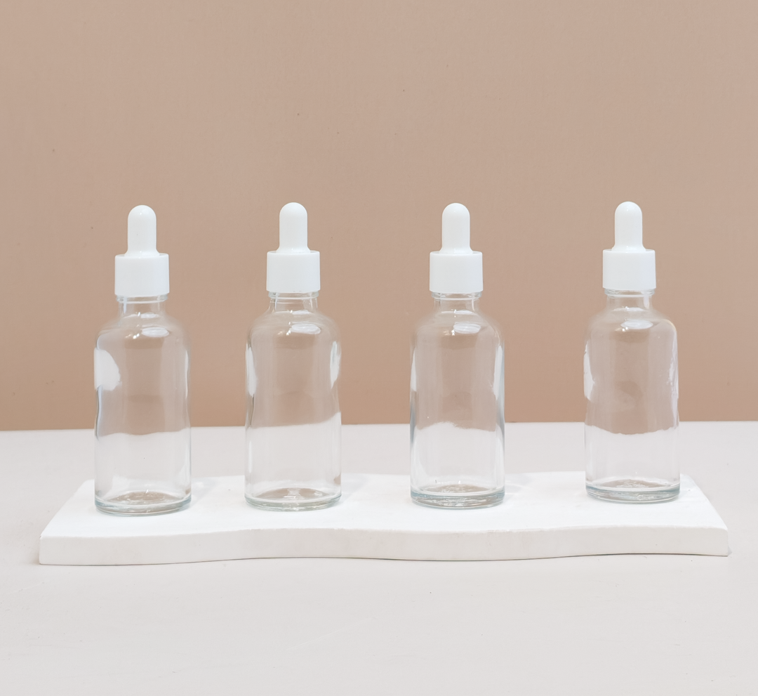 50Ml Glass Bottle With Plain White Dropper (Round)