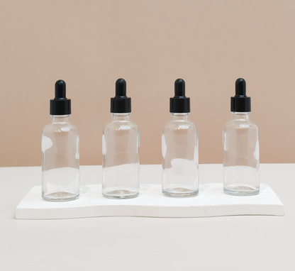 50Ml Glass Bottle With Black Smooth Tamper Proof Dropper (Round)