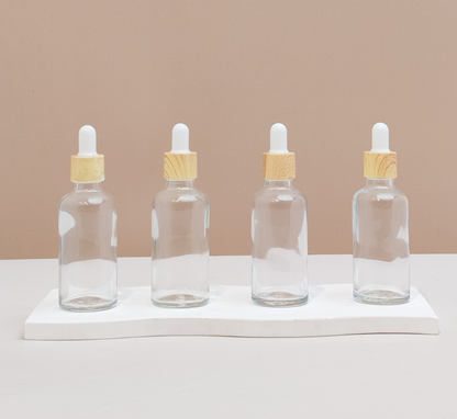 50ml Glass Bottle with Bamboo White