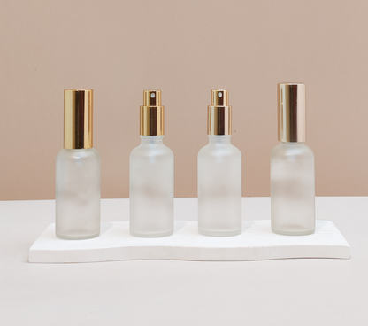 50Ml Glass Bottle With Gold Mist Sprayer (Round)