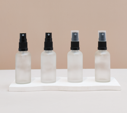 50Ml Glass Bottle With Black Mist Sprayers (Round)