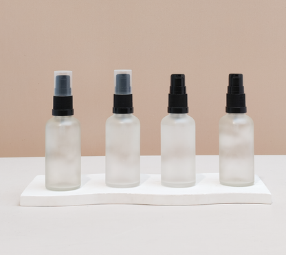 50Ml Glass Bottle With Black Treatment Pump (Round)