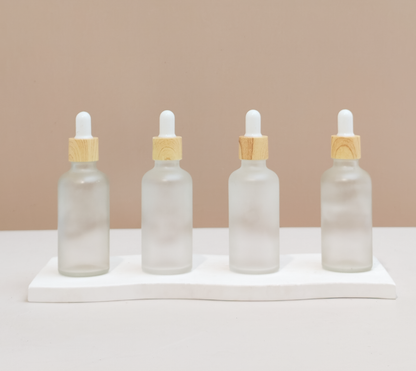 50ml Glass Bottle with Bamboo White