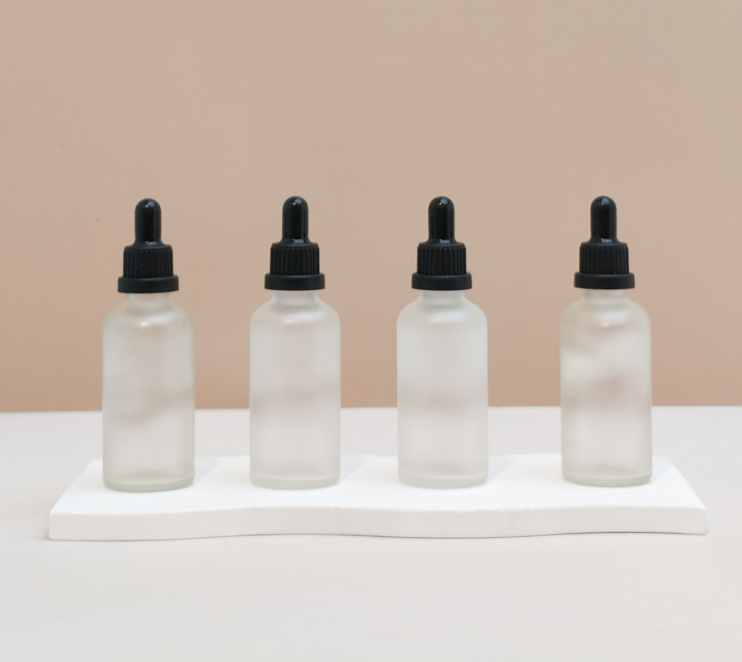 50Ml Glass Bottle With Black Tamper Proof Dropper (Round)