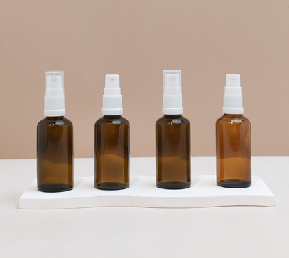 50Ml Glass Bottle With White Mist Sprayer (Round)