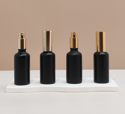 50Ml Glass Bottle With Gold Mist Sprayer (Round)