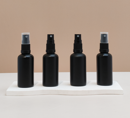 50Ml Glass Bottle With Black Mist Sprayers (Round)