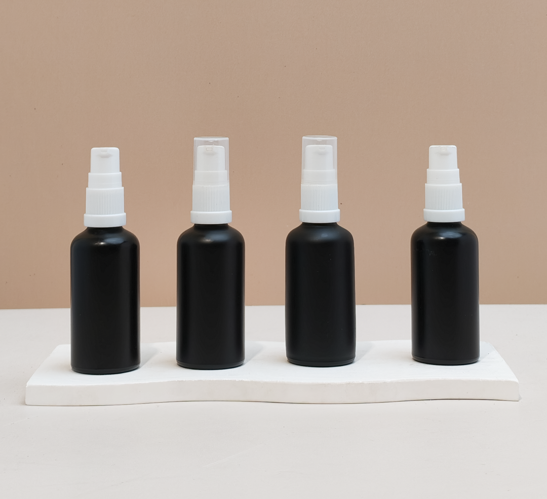 50Ml Glass Bottle With White Mist Sprayer (Round)