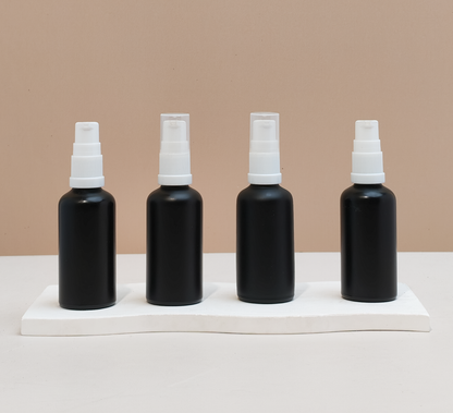50Ml Glass Bottle With White Mist Sprayer (Round)