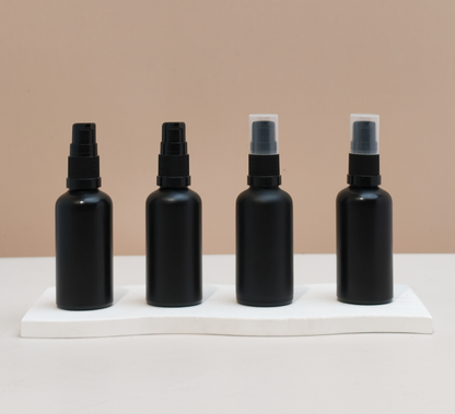 50Ml Glass Bottle With Black Treatment Pump (Round)