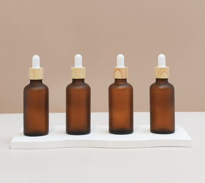 50ml Glass Bottle with Bamboo White