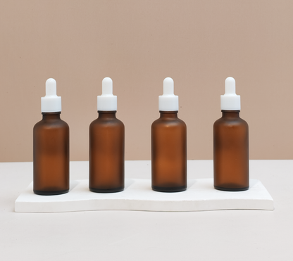 50Ml Glass Bottle With Plain White Dropper (Round)