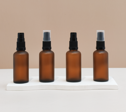 50Ml Glass Bottle With Black Treatment Pump (Round)