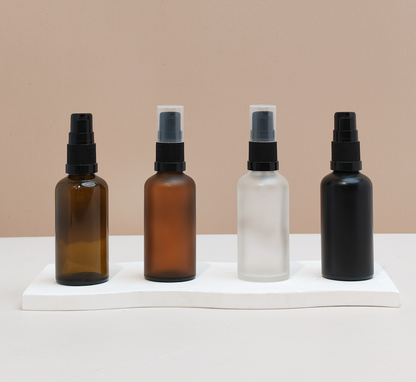 50Ml Glass Bottle With Black Treatment Pump (Round)