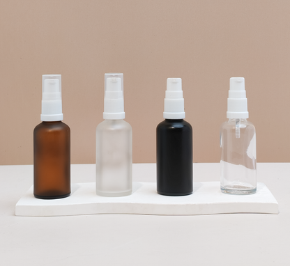 50Ml Glass Bottle With White Treatment Pump (Round)