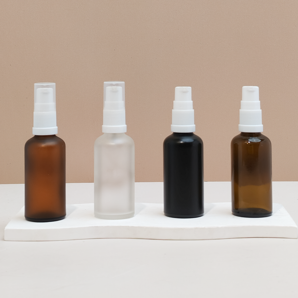 50Ml Glass Bottle With White Treatment Pump (Round)