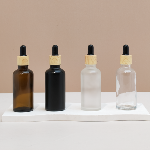 50ml Glass Bottle with Bamboo Black Dropper