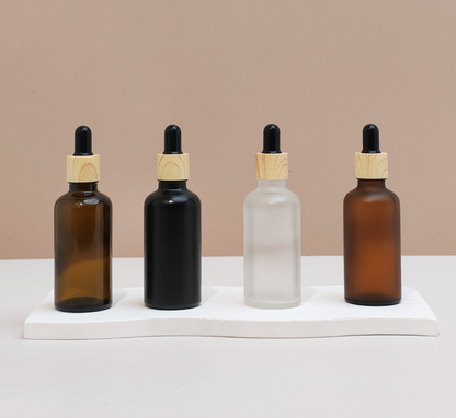 50ml Glass Bottle with Bamboo Black Dropper