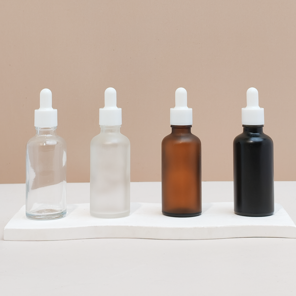 50Ml Glass Bottle With Plain White Dropper (Round)